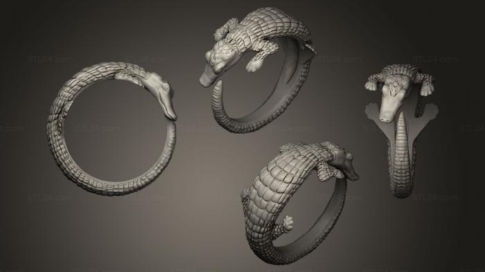 Ювелирные перстни и кольца (Кольцо из крокодиловой кожи, JVLRP_0010) 3D модель для ЧПУ станка